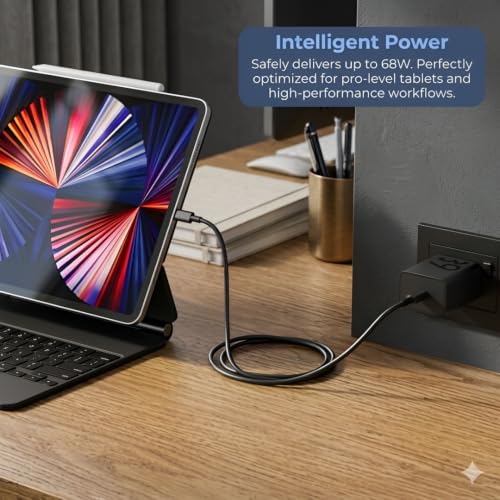 Image of Scalebee Original 68W Turbo Power Charger Adapter with Cable for Motorola | Edge 60 Pro /Edge 60 Stylus /Razr 50 Ultra, Moto G84 /G54 /Moto E40, Moto G35 /Edge 40 Neo