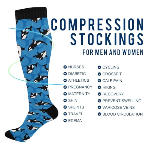 Image of Compression Socks for Women & Men, Knee High Socks for Circulation Medical Running Athletic Nurse Travel