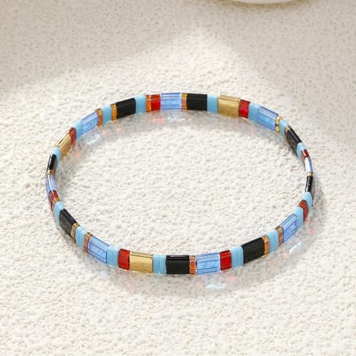 Image of KELITCH Women Tila Beads Stretch Bracelets Handmade Women Charm Strand Beaded Bracelets Summer Jewelry