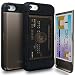 iPhone SE Case, TORU [iPhone SE Wallet Case] Dual Layer Hidden Credit Card Holder ID Slot Card Case with Mirror for iPhone SE/iPhone 5S/iPhone 5 - Gunmetal