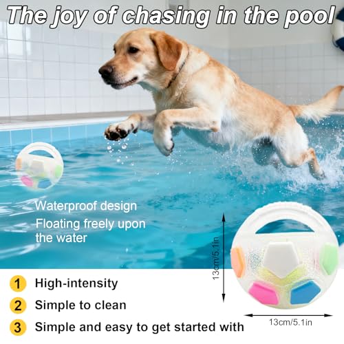 The Mellow Dog Calming Ball, Hundespielzeug Unzerstörbar, Anti Stress Ball Hund, Hundeball mit Handle, Interaktives Hundespielzeug Ba-ll, Antistressball für kleine, mittelgroße und große Hunde Blue)