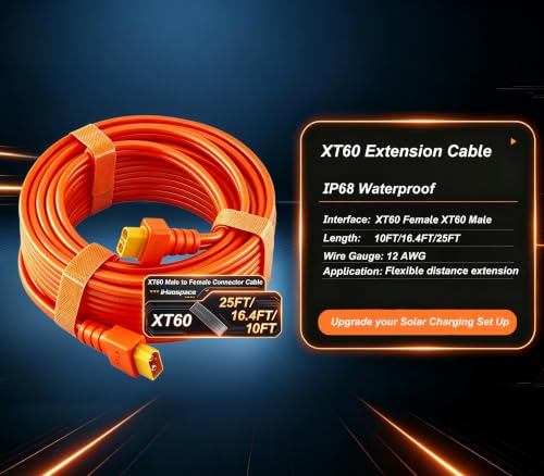 12AWG 25FT XT60 Extension Cable XT60 Connector Female to Male Orange by iHaospace - Used condition - Image 2