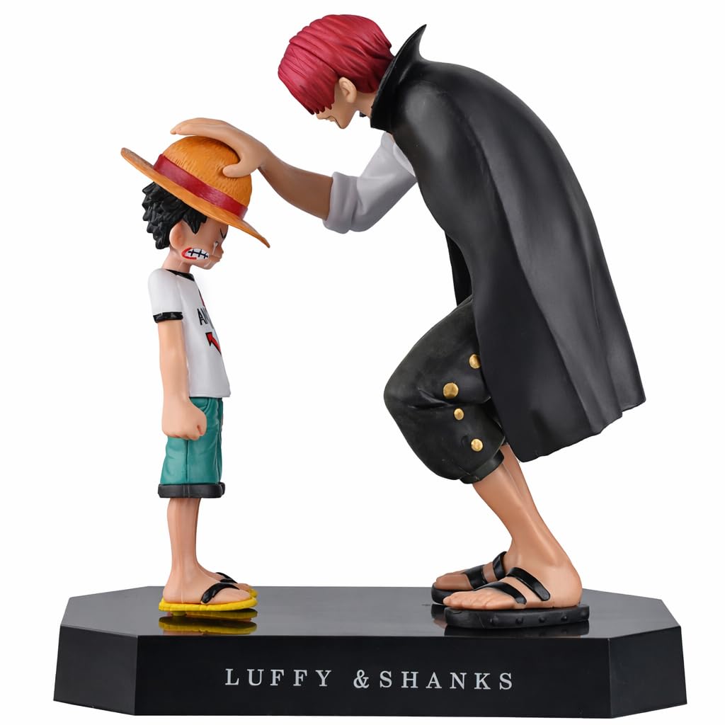 Luffy & Shanks Anime Action Figure 17CM Collectible PVC Statue with Emotional Reunion Pose, Display Model for Desk Decor, Shelf Decoration, Anime Fans & Collectors Gift (Luffy Shanks)-image-36
