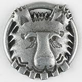 Farbe: altzinn Vollmetallknopf, Nicky Epstein - Bär, Öse - Größe: 25mm - Farbe: altzinn - Art.Nr. 390304