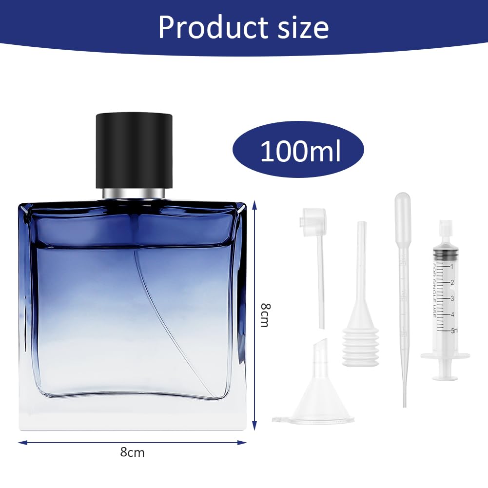 LOPHE Pojemniki na perfumy, 2 szt., Zapach: Niebieski Kwadrat Gradient, Portable, Dla mężczyzn i kobiet, Kosmetyki (100 ml)