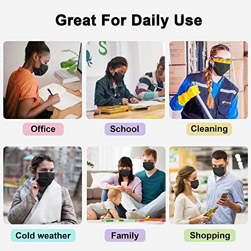 Disposable Face Masks, Pack of 50 Black Face Masks - Thumbnail 4