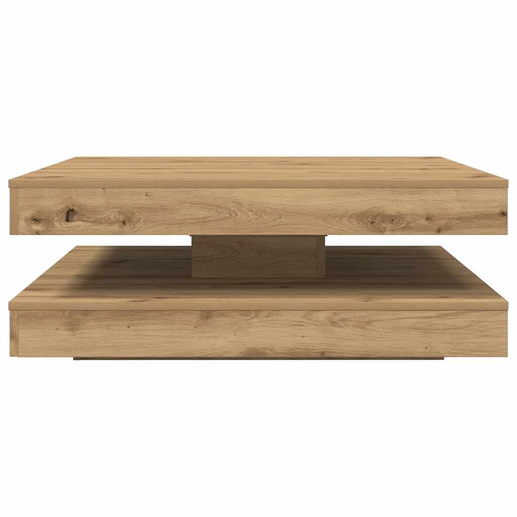 vidaXL Mesa de Centro giratoria 360 Grados Roble Artisan 90x90x34,5 cm