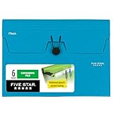 Five Star Expanding File Organizer, 6-Pocket Accordian File Organizer, Bungee Closure, Holds 8-1/2' x 11' Paper, Tidewater Blue (350100C-ECM)