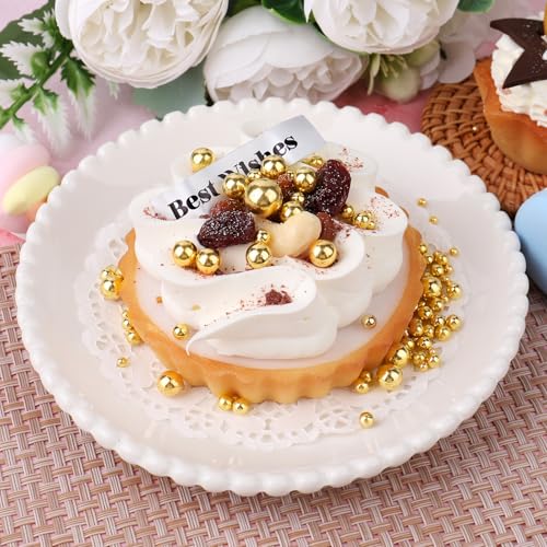 Image of Gold and Silver Pearl Sprinkle for Cake Decorating(2-Pack), 4 Sizes Sugar 9.2oz, Cupcake, Ice Cream, Donuts, Macaron Toppings Supplies (2mm, 4mm, 7mm, 1cm)