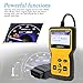 AUCELI OBD2 Scanner Code Reader for Car Check Engine, CAN Diagnostic Tool, Read and Erase Fault Codes, Probe for Emission Monitor Status, Universal for All OBD II Protocol After 1996(Yellow)