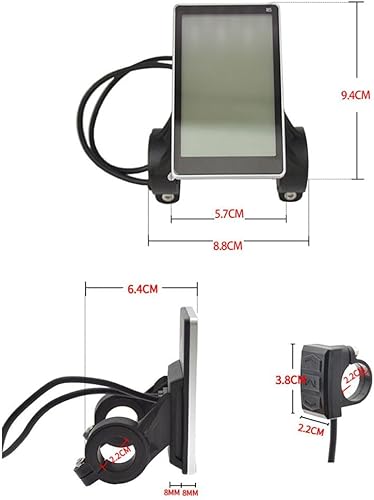 Miniatura 3 de Pantalla LCD de bicicleta eléctrica 24 V 36 V 48 V 60 V, compatible con Ridstar Q20 H20 H26 Pro pantalla LCD