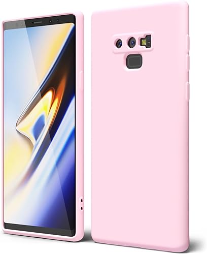 Miniatura 8 de oakxco Funda protectora mate para Samsung Galaxy Note 9 de silicona líquida, color sólido brillante fluorescente, bonita funda protectora delgada y
