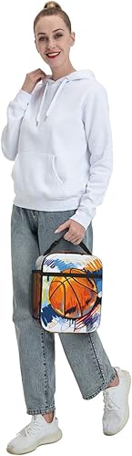 Miniatura 8 de Lonchera de baloncesto con aislamiento térmico para niños, niñas, niños, lonchera Bento reutilizable para niños, mujeres y hombres, bolsa de