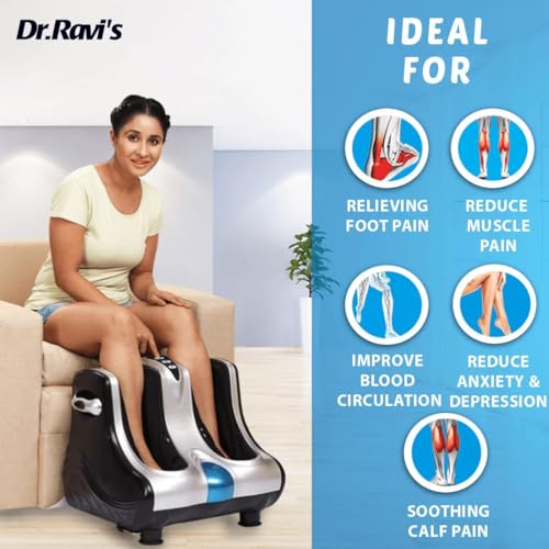 Image of Dr.Ravi's Full Leg Massager Machine | Shiatsu Foot Massage | Foot & Calf Massager | Pain Relief Improving Blood Circulation Machine with Roller, Kneading, Vibration and Heat