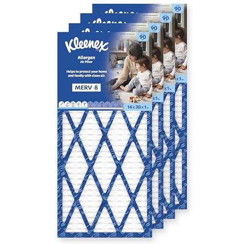 Kleenex Allergen Air Filter 14x30x1 Inches - 8 MERV RATING (4-Pack) - image 1
