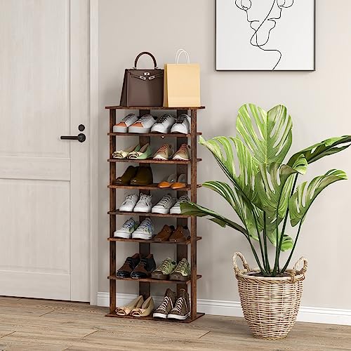 Tangkula-8-Tiers-Vertical-Shoe-Rack-Patented-Space-Saving-Corner-Shoe-Rack-for-14-Pairs-Narrow-Shoe-Rack-for-Front-Door-Entryway Tangkula 8 Tiers Vertical Shoe Rack Patented Space Saving Corner Shoe Rack for 14 Pairs Narrow Shoe Rack for Front Door Entryway