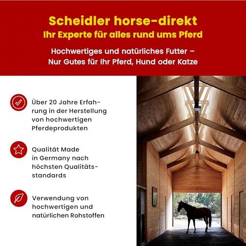 Scheidler horse-direkt Leinöl für Pferde, Hunde & Katzen 5 Liter – Mühlenfrisch kaltgepresstes Leinsamenöl ohne Zusätze – Reich an Omega 3 & 6 für Fellwechsel/Barf Öl – Aus Deutschland