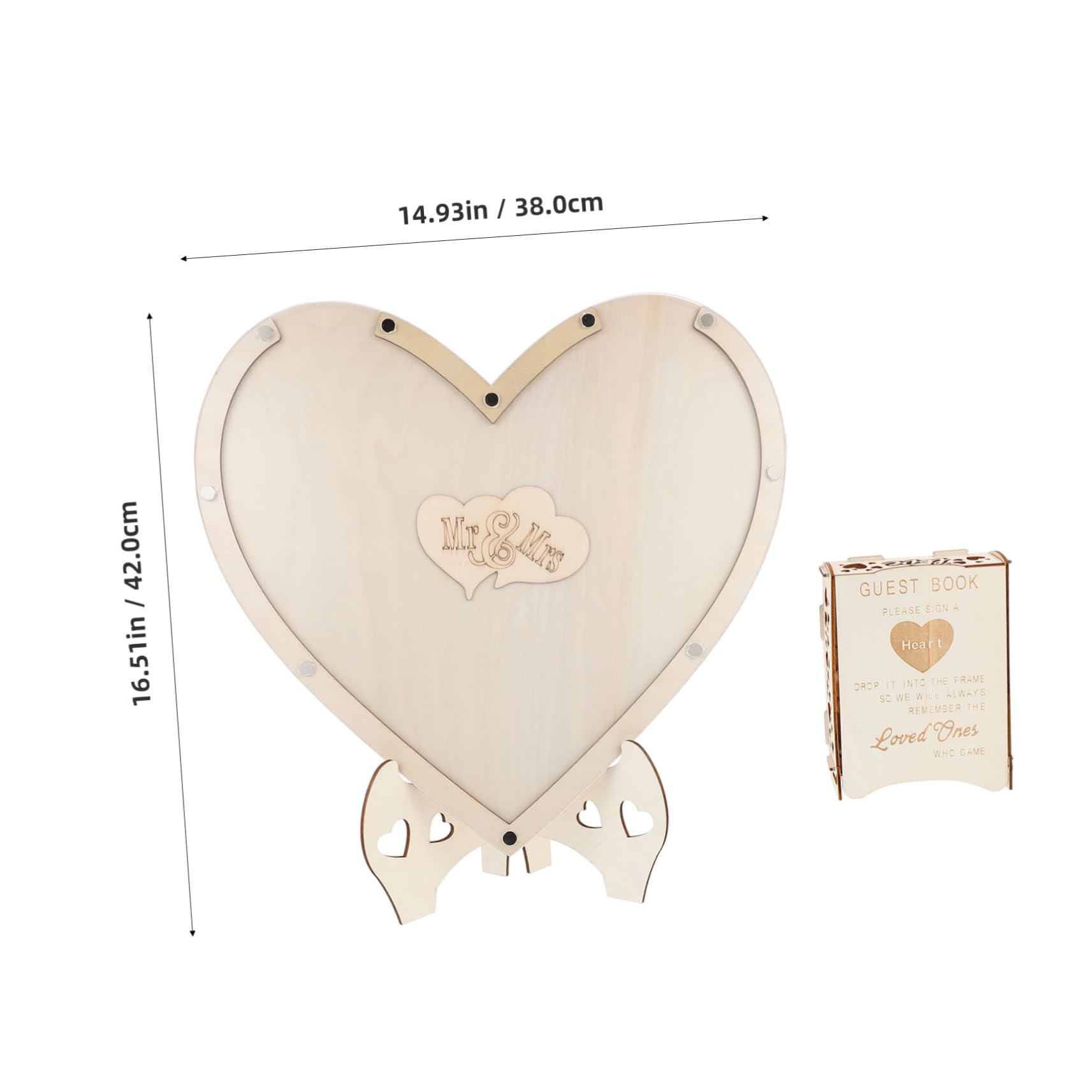 Zerodeko Mariage DIY Forme de Cœur Décoration de Mariage et Unique Alternative Invités pour Événements et Souvenirs