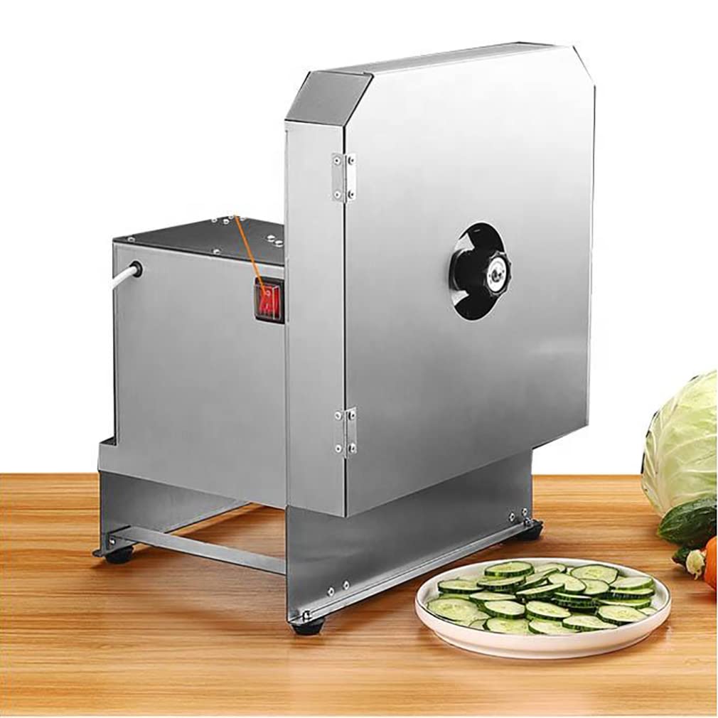 Tritaverdure Commerciale da 200 W, Tritaverdure Elettrico con Lame da 1-10 mm e 4 Piedini in Gomma Antiscivolo, Protezione di Sicurezza per Taglio Rapido, per Ristoranti, Casa, Cucina