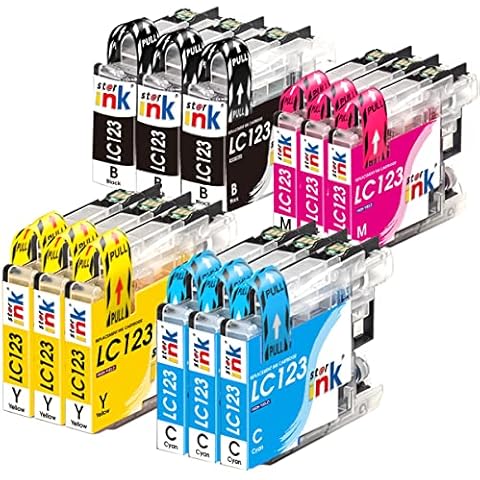 LC123 Ink Cartridges Compatible with Brother LC123 Ink for Brother DCP-J152W MFC-J4510DW MFC-J470DW MFC-J6920DW DCP-J132W DCP-J172W MFC-J6520DW MFC-J6720DW MFC-J4410DW MFC-J4610 MFC-J4710DW Cover
