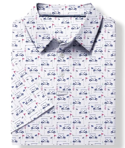 Mens Polo Shirts Short Sleeve Printed Quick‑Dry Golf Tops - image 4