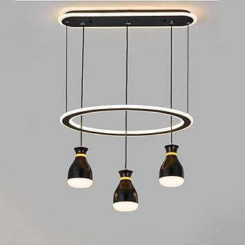 Amazon Co Jp モダンなシャンデリア照明ledダイニングルーム調光ペンダントライト チェーン100 Cm高さ調節可能な吊り下げランプ ダイニングリビングルームキッチンアイランド 黒 ホーム キッチン