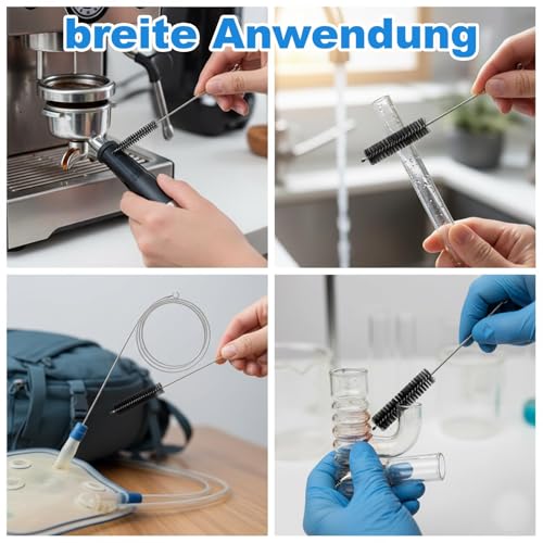 14-teilige Reinigungsbürsten-Set, 100cmStrohhalmbürste Rohrbürste lang aus Edelstahl mit Weichen Nylonborsten, Flaschenbürste Lang,Schlauchbürste für Flaschen, Aquarienrohre,Kühlschrankabläufe, ﻿