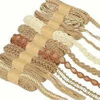 9 Rollen Bohemien Juteband, Vintage Sackleinen Band Geschenkband, Natur Stoffband Jute Band Rolle, Dekoband für DIY Geschenke Verpackung Hochzeitdeko Basteln Heimdekoration