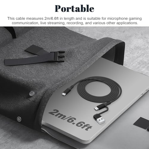 Câble de microphone USB-C Saipomor 3m pour Fifine AmpliGame A6 et HyperX - 6