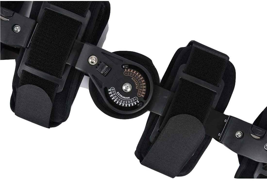 Rodillera con Bisagra ROM, Inmovilizador De Rodilla Ajustable, Soporte para Ligamentos Cruzados Anterior, Medial Y Posterior para La Recuperación De Lesiones De Rodilla,Black