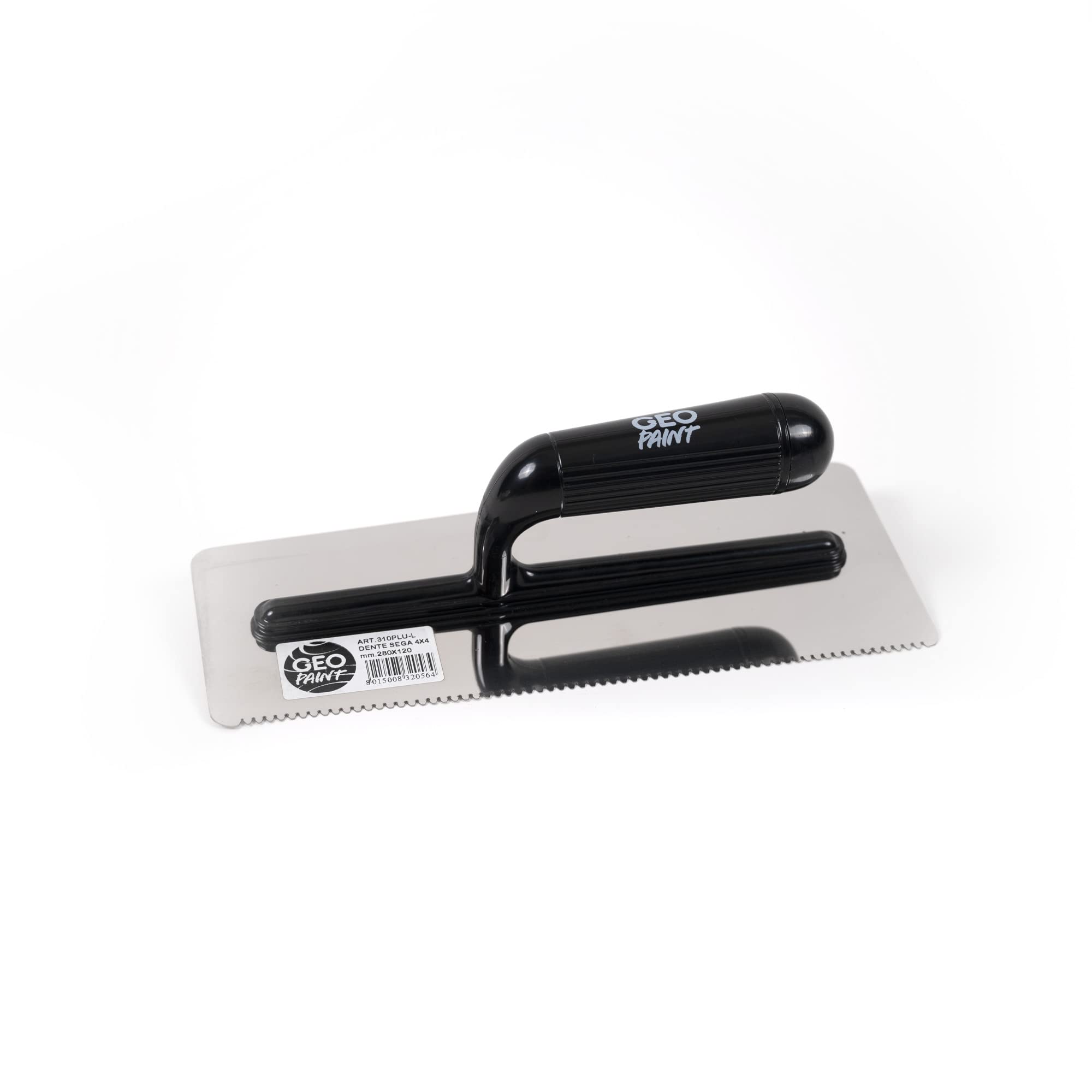 FRATTAZZO INOX DENTATO - Frattazzo acciaio inox denti a sega di 4 mm Per stendere stucco o colle Misura 280x120 mm