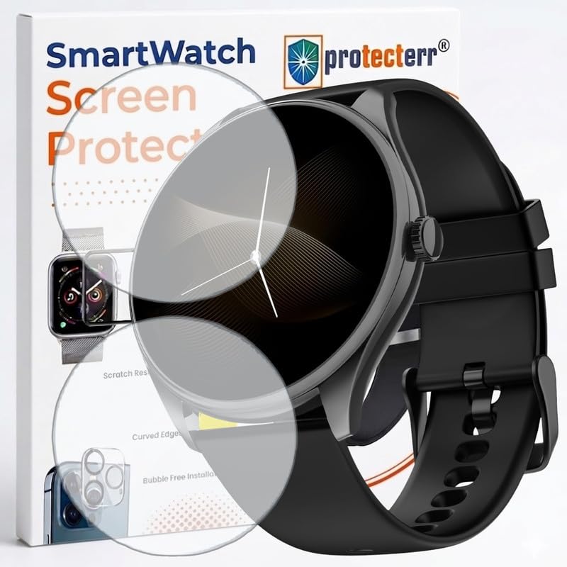 Image of 2-Pack Screen Protector for Noise Twist 2 1.43 inch Smartwatch - Flexible TPU Screen Guard, HD Clear, Anti Scratch, Bubble Free, Full Coverage Film - Not Tempered Glass