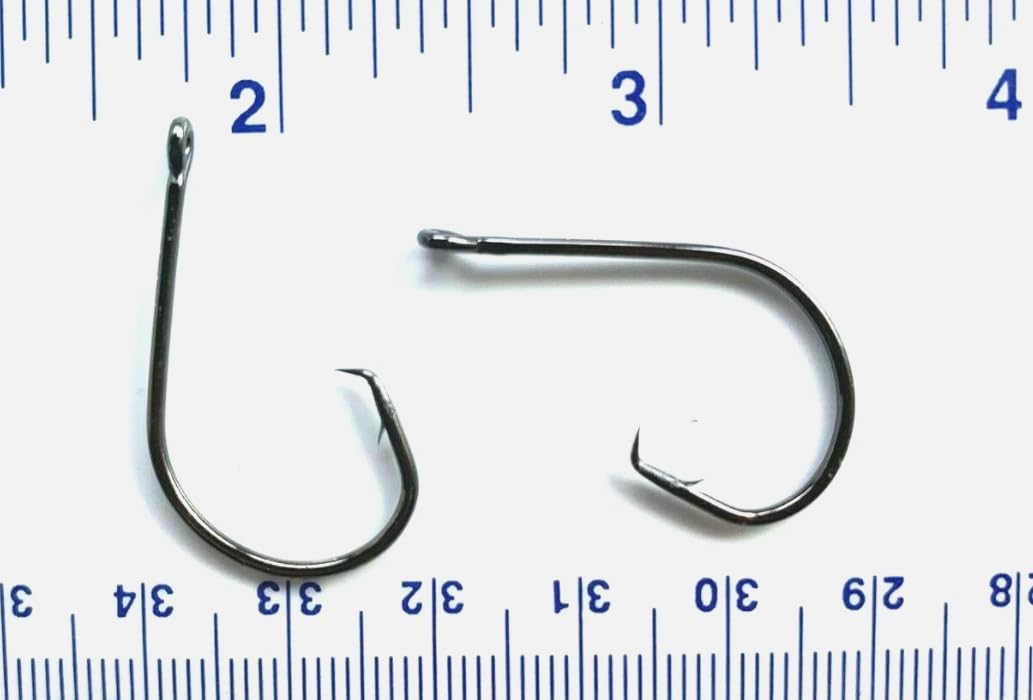 100 or 1,000 Gerry's Tackle 7381 High Carbon Steel 1X Inline Circle Hooks – Non-Offset Fishing Hooks for Catfish, Bass, Octopus, Saltwater & Freshwater – Durable, Sharp, Value Bulk Packs