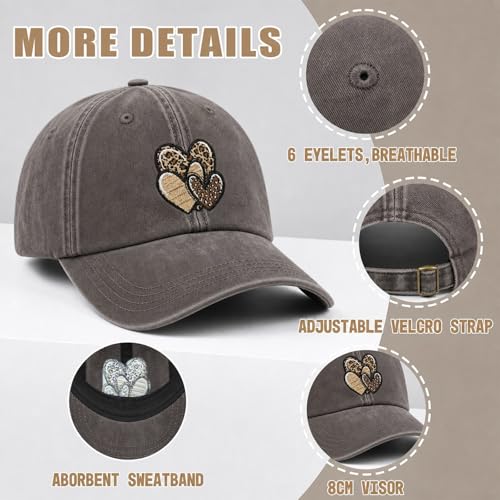 Gorra de mujer con estampado de leopardo y corazón ajustable miniatura 6