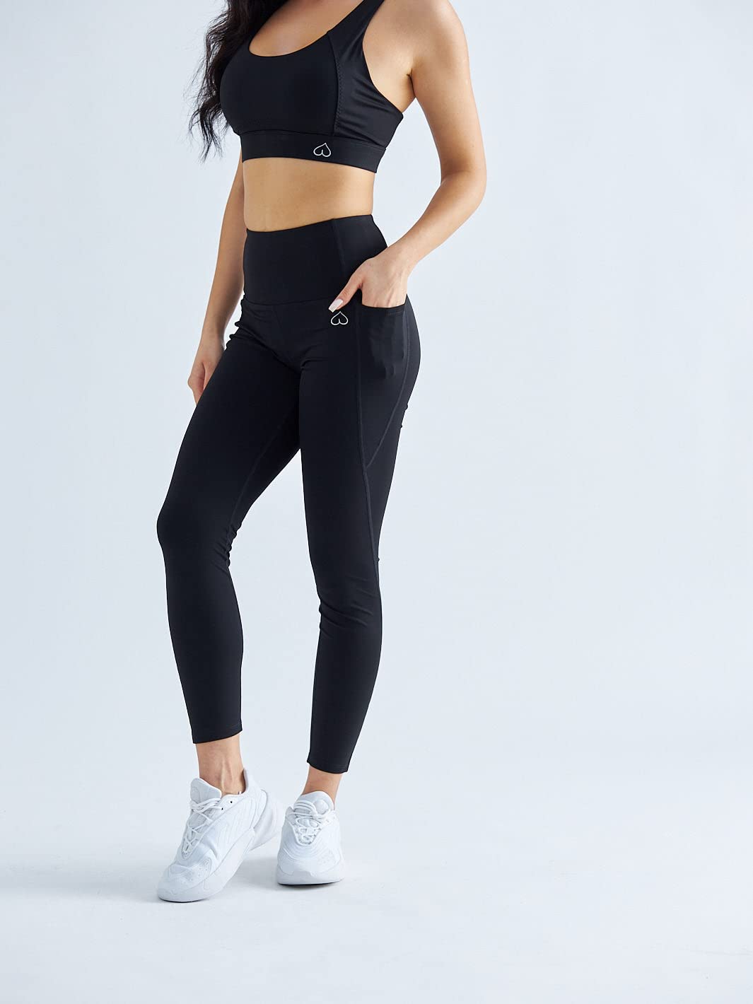 Sport Leggings Damen mit Taschen，Damen Blickdicht yogahose Sporthose Leggings Fitnesshose Sporthose Training Laufende Leggings