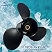 VRIWOY 9.9x12 9.9×13 9.9×14 Boat Aluminum Propeller, 10 Spline Tooth, OEM Upgrade for TOHATSU Outboard Motors 25HP-30HP, 3-Blade, 3.00” Gearcase, Model 3R0B64525-0 (‎9.9×12)