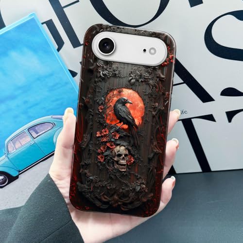 Coque P19JL Air rigide hybride crâne de corbeau gothique anti-rayures - 5