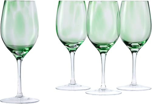 Miniatura 3 de Juego de copas de vino de cobalto y confeti verde con rosa azul