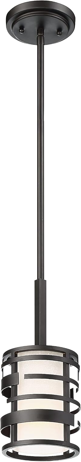 Nuvo Lighting 60/6432 Craftsman/Mission One Light Mini Pendant from Lansing Collection in Black Finish