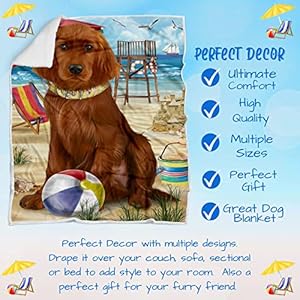   Pet-Friendly-Beach-Irish-Red-Setter-Dog-Blanket-Lightweight-Super-Soft-Cozy-and-Durable-Bed-Blanket-Animal-Theme-Fuzzy-Blanket-for-Sofa-Bed-Couch-BLNKT56206-50x60-Woven