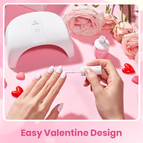 Image of Beetles Barely Pink Gel Polish - 15ml /0.51 Fl Oz Large Capacity, Light Pink Gel Nail Polish for Summer Nails, Pastel Nail Art Salon Long Lasting Soak Off UV LED Nails Lamp