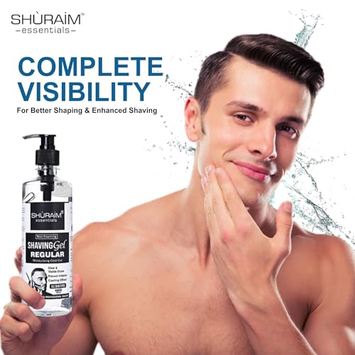 Image of Shaving Gel Non Foaming Clear Cut Professional Aloe Vera n Glycerin | Maximum Visibility n Smooth Beard Shaving Gels (500 ml) For Men Woman Paraben and Sulpfate Free,