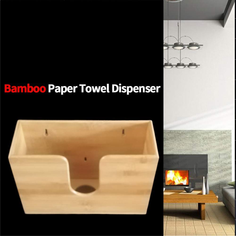 Bambus-Papierhandtuchspender – Schwarz, Wandmontiert Oder Stehend, Klappbar, 29x19x11,5 Cm – Für Bad, Küche, Büro – Umweltfreundlich & Elegant