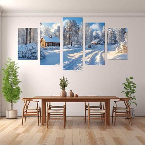 Impression sur Toile Arbres d’Hiver en Forêt Tableau Décoration Murale - 4