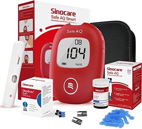 Sinocare Glucometro Misuratore Glicemia, Test di Diagnostica e Monitoraggio con Strisce Reattive...