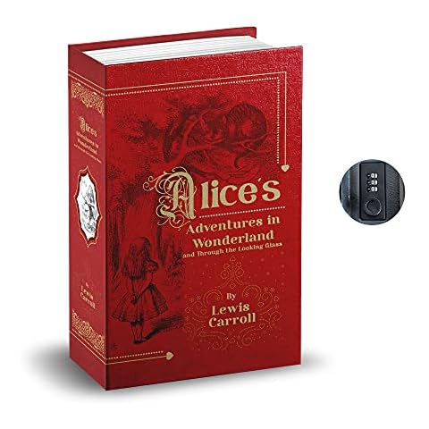 Diversion Book Safe by Funderstood, Safe Lock Box, Book Safe with Combo Lock, Portable Metal Safe Box, Book Safe, Secret Book Hidden Safe, 2.25” X 6.125” X 9.5” (Combo Lock, Alice in Wonderland) Cover