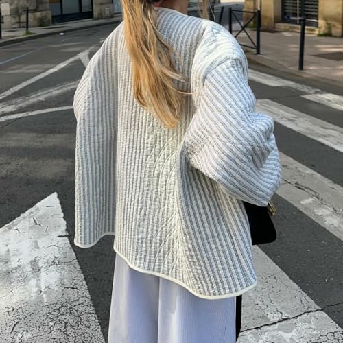 SOLILOQUY Women Y2K Boho Floral Quilted Jacket Crop Lightweight Vintage Long Sleeve Cardigan Fall Winter Puffer Padded Coat2