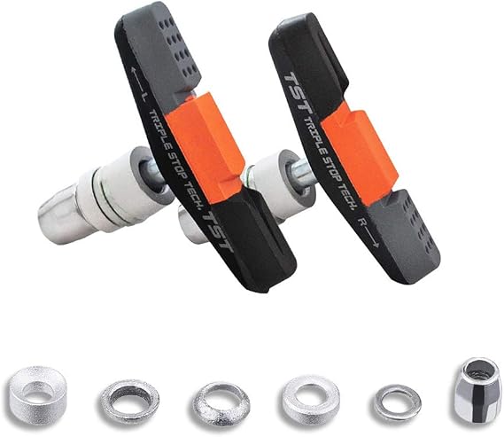 4PCS Mountain Road Bicycle Cycling Braking V-Brake Brake Holder Shoes Pad NzMFS