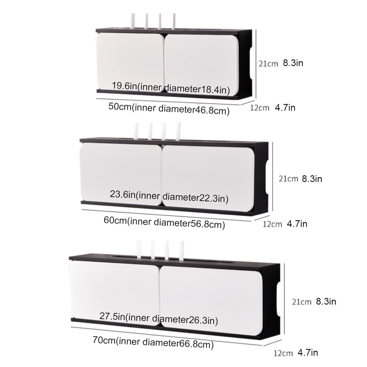 Estante de Pared de Madera para Router WiFi, Caja Oculta de Router, Cubierta de Cables y Módem, Armario de Router para Hogar y Oficina(White,L60cm/23.6in)