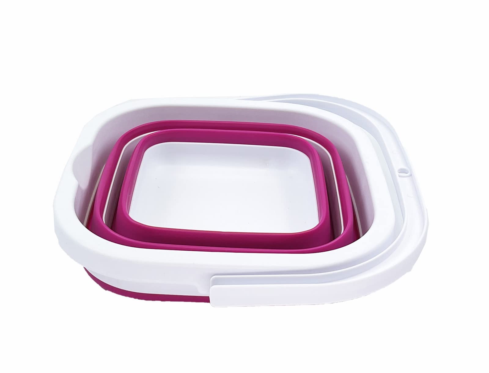 SAMMART Cestino pieghevole con manico, 13 l, TPE e PP, bianco/blu pietra, design moderno